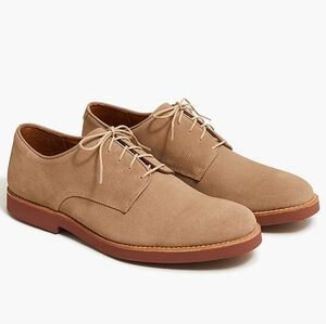 J. Crew Mens Kenton Suede Bucks 9 Cream Red Soles Oxford Shoes Lace Up